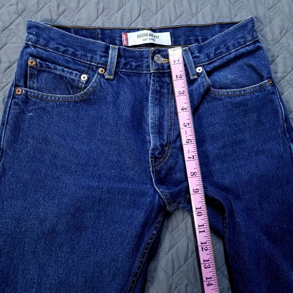 Levis Jeans Mens 29X30 Blue 505 Straight Regular Fit Dark Wash American Denim - Picture 6 of 11